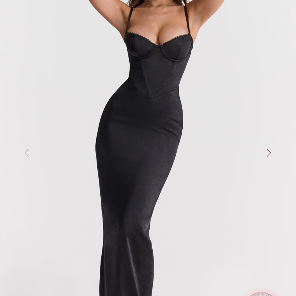 HOUSE OF CB Stefania Underwire Corset Bodice Satin Gown